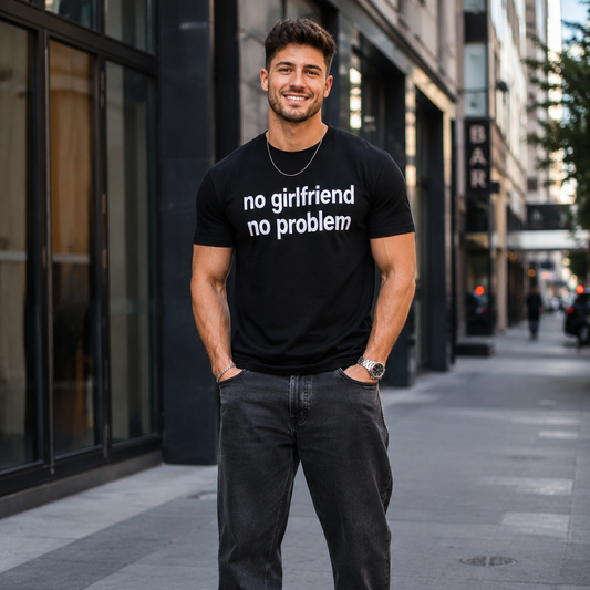 Marškinėliai No girlfriend No problem