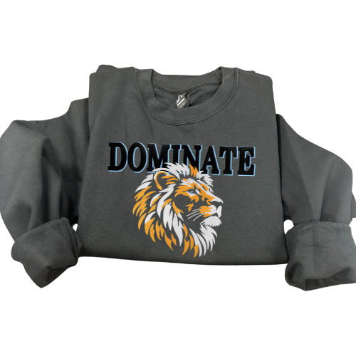 Siuvinėtas juodas džemperis "DOMINATE"