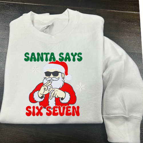 Siuvinėtas džemperis "Santa says 6-7"